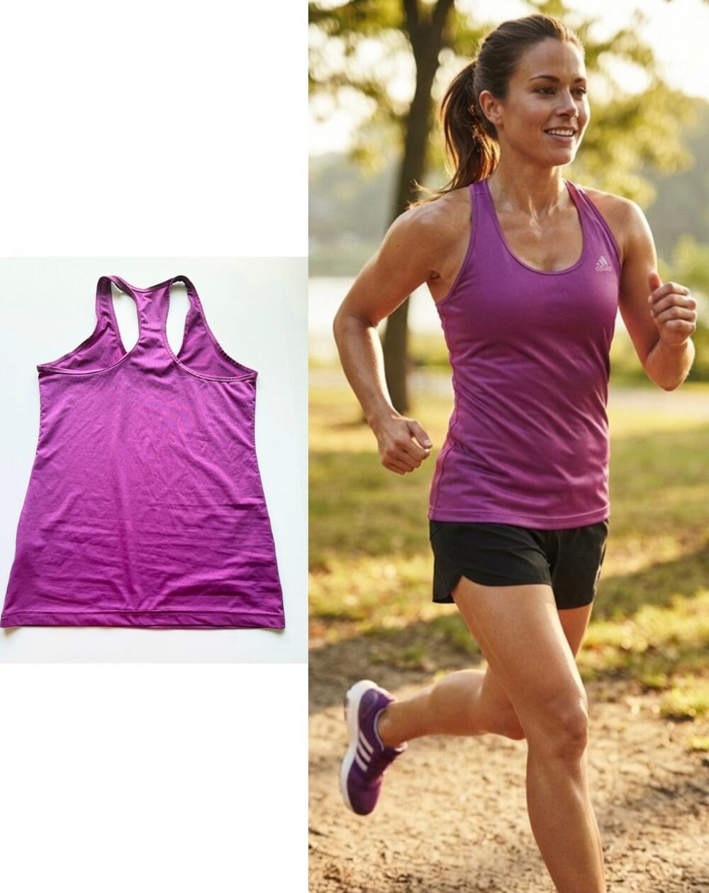 Adidas Climalite Racerback Tank Top - Magenta/Purple - Size M